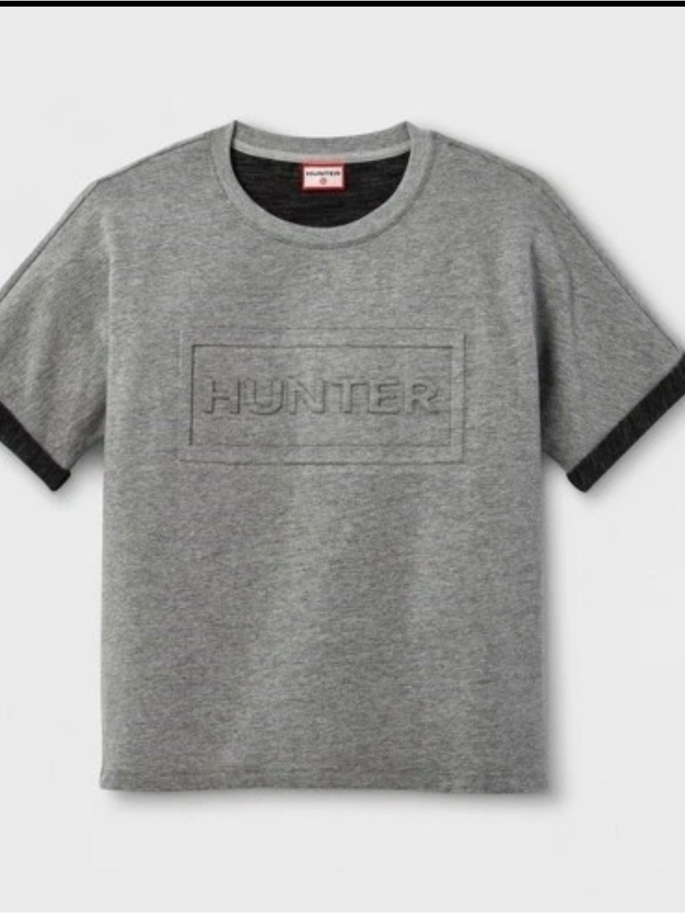 Hunter Grey Short-Sleeve Logo Tee with Dark Trim